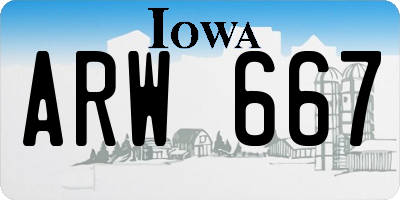 IA license plate ARW667