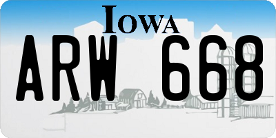 IA license plate ARW668