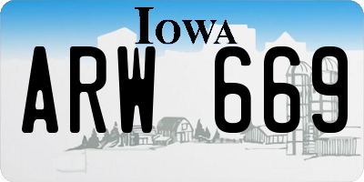 IA license plate ARW669