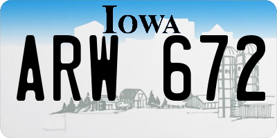 IA license plate ARW672
