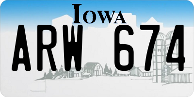 IA license plate ARW674