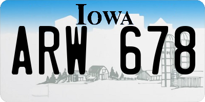 IA license plate ARW678