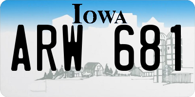 IA license plate ARW681