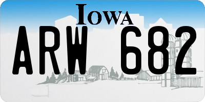IA license plate ARW682