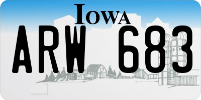 IA license plate ARW683