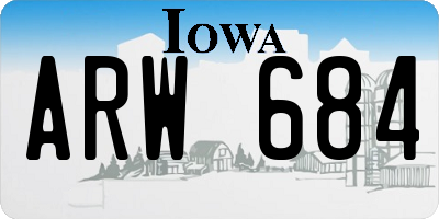 IA license plate ARW684