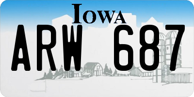 IA license plate ARW687