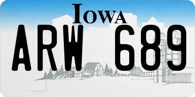 IA license plate ARW689