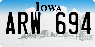 IA license plate ARW694