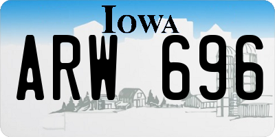 IA license plate ARW696