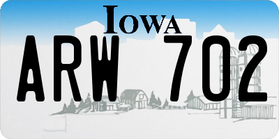 IA license plate ARW702