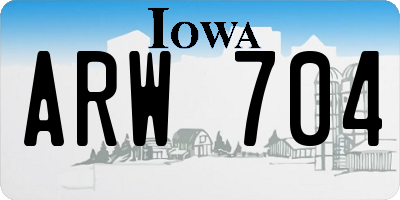 IA license plate ARW704