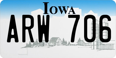 IA license plate ARW706