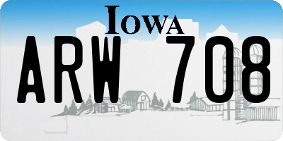 IA license plate ARW708