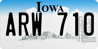 IA license plate ARW710