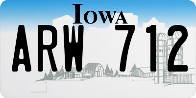 IA license plate ARW712