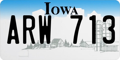 IA license plate ARW713