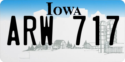IA license plate ARW717