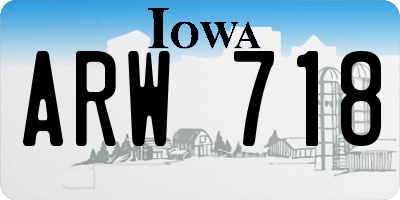 IA license plate ARW718