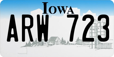 IA license plate ARW723
