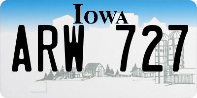 IA license plate ARW727