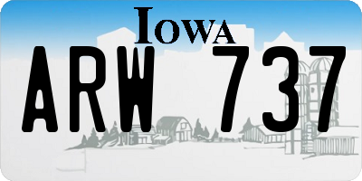 IA license plate ARW737