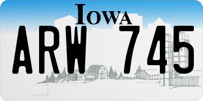IA license plate ARW745