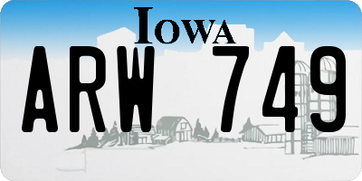 IA license plate ARW749