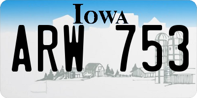 IA license plate ARW753