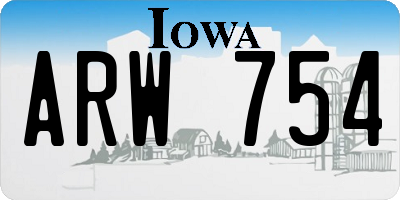 IA license plate ARW754