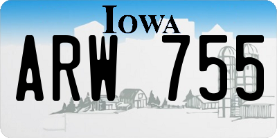 IA license plate ARW755
