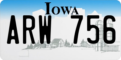 IA license plate ARW756