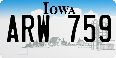 IA license plate ARW759