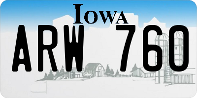 IA license plate ARW760
