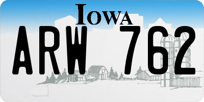 IA license plate ARW762