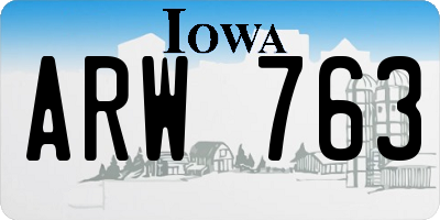IA license plate ARW763