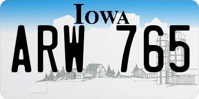 IA license plate ARW765