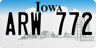 IA license plate ARW772
