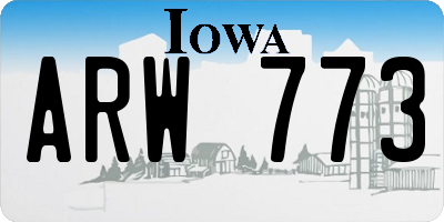 IA license plate ARW773