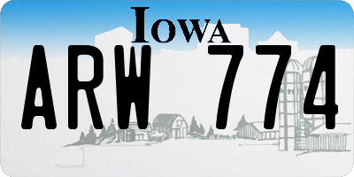 IA license plate ARW774