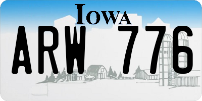 IA license plate ARW776