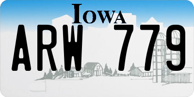 IA license plate ARW779