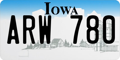 IA license plate ARW780