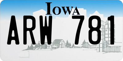 IA license plate ARW781