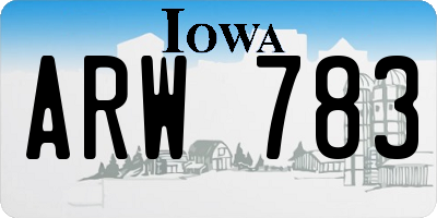IA license plate ARW783