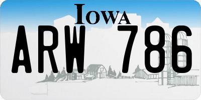 IA license plate ARW786