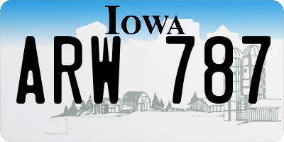 IA license plate ARW787