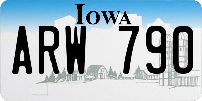 IA license plate ARW790