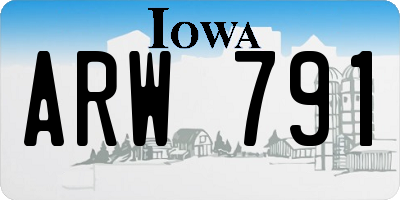 IA license plate ARW791