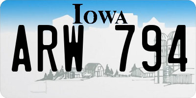 IA license plate ARW794